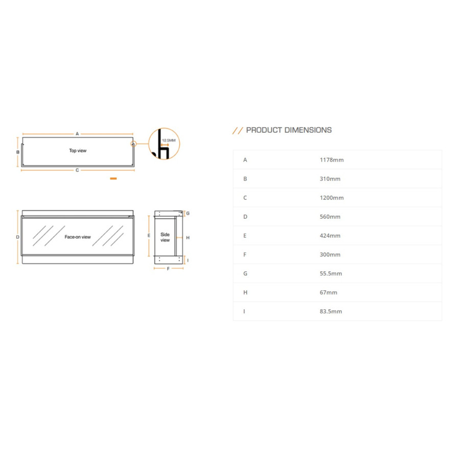 Електрокамін British Fires New Forest 1200 mm