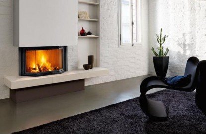 Дизайн камінів у формі призми