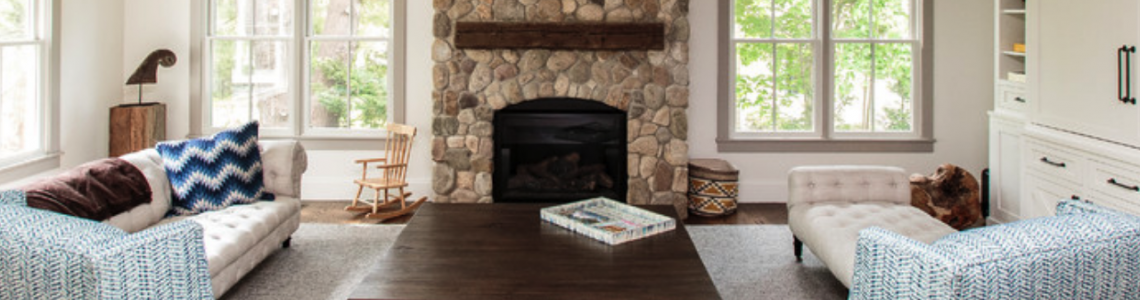 Каміни з річкової гальки і валунів