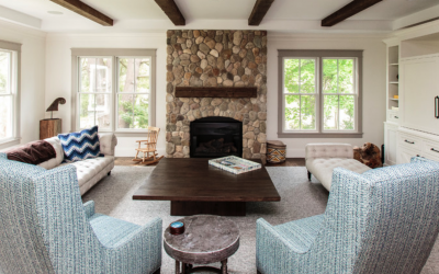 Камины из речной гальки и валунов