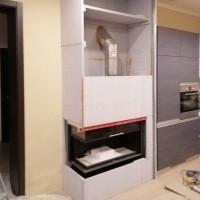 Конвекційний короб для кутовий топки в процесі будівництва