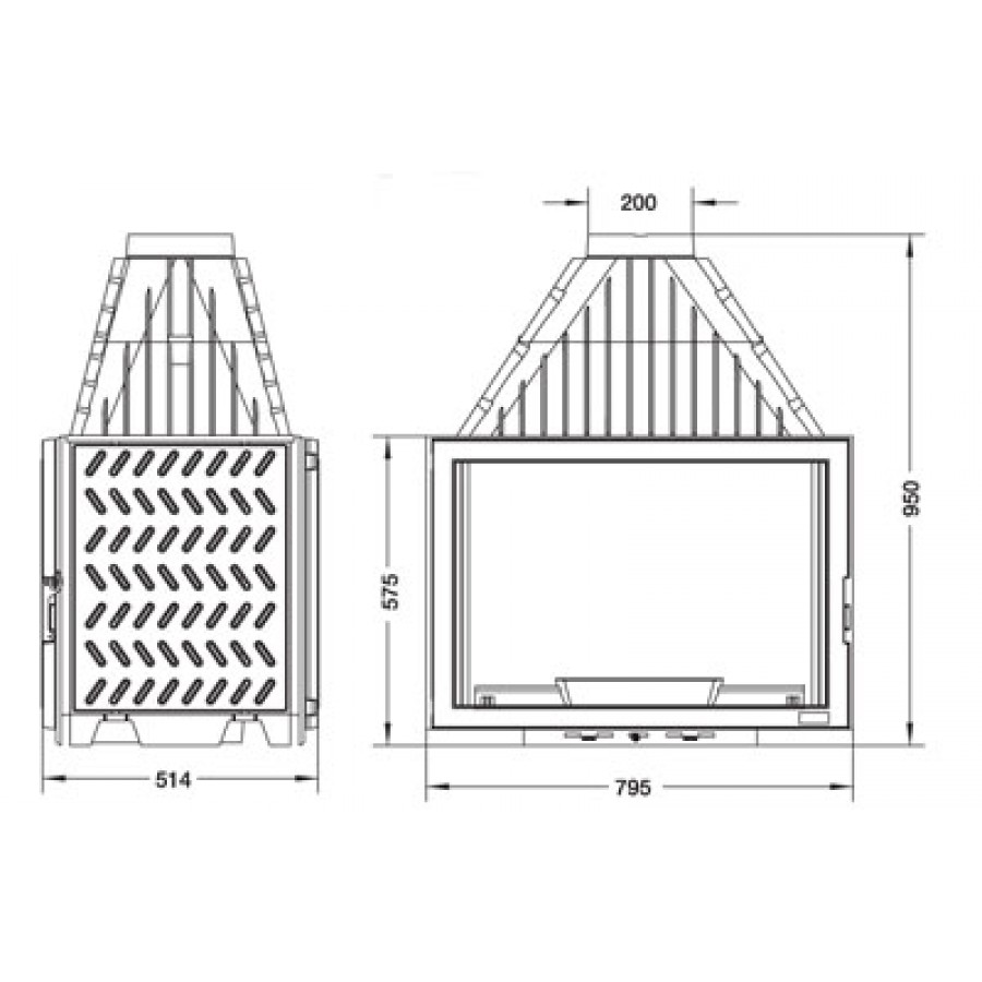 Каминная топка Laudel 800 Grande Vision Double Face