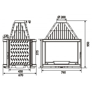 Каминная топка Laudel 800 Panoramique Double Face