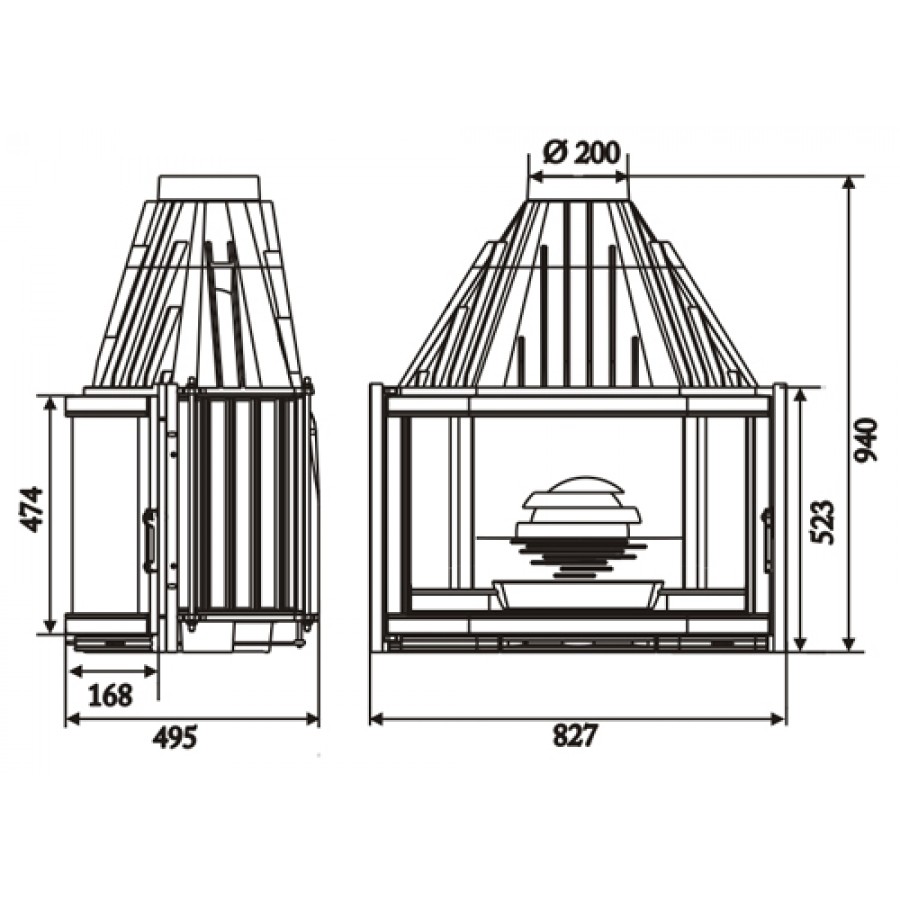 Каминная топка Laudel 850 Prismatique