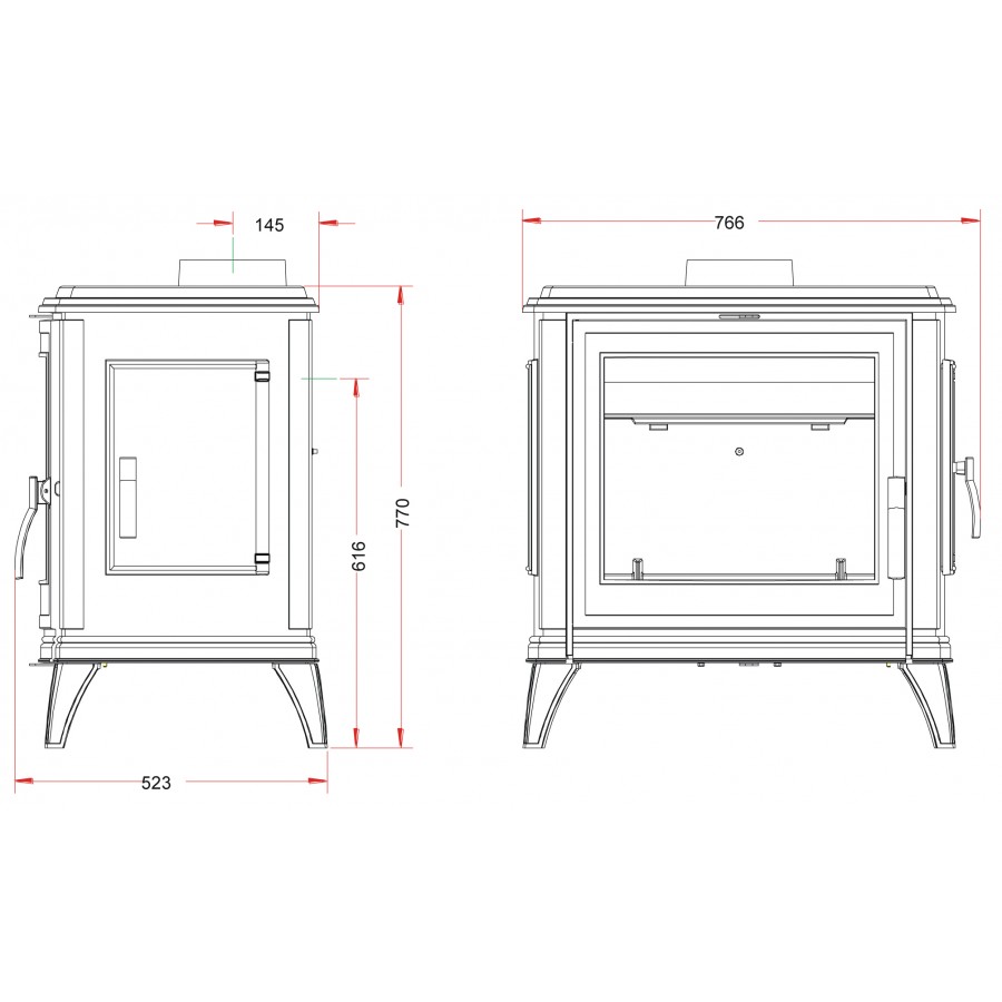 Піч чавунна  з емаллю Invicta Sedan L