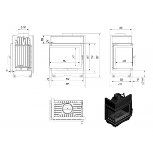 Камінна топка Kratki Maja 12/L/BS