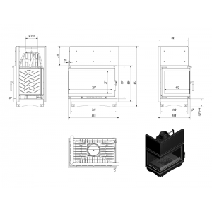 Камінна топка Kratki Oliwia 18/L/BS