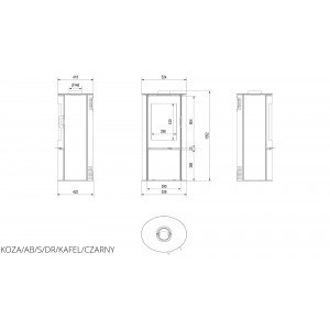 Піч кахельна Kratki AB S/DR чорна