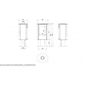 Піч кахельна Kratki AB S/N/DR червона