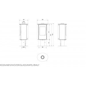 Піч кахельна Kratki AB S/N/O/DR GLASS біла