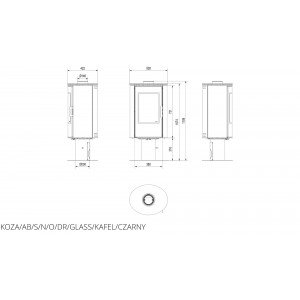 Піч кахельна Kratki AB S/N/O/DR GLASS чорна