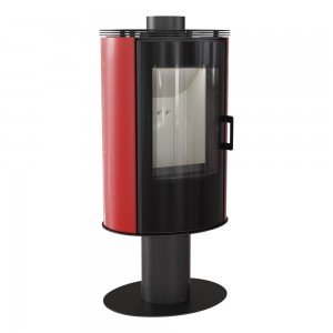 Піч кахельна Kratki AB S/N/O/DR GLASS червона