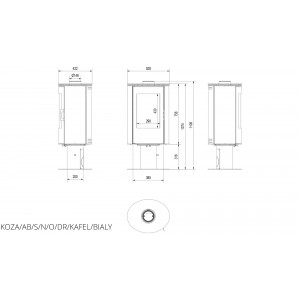 Піч кахельна Kratki AB S/N/O/DR біла