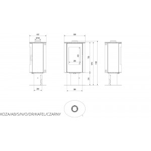 Піч кахельна Kratki AB S/N/O/DR чорна