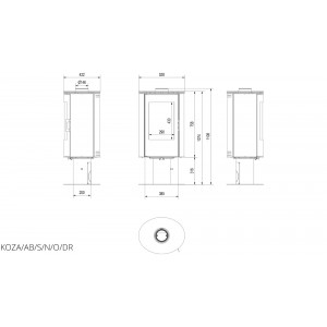 Піч сталева Kratki KOZA/AB/S/N/O/DR