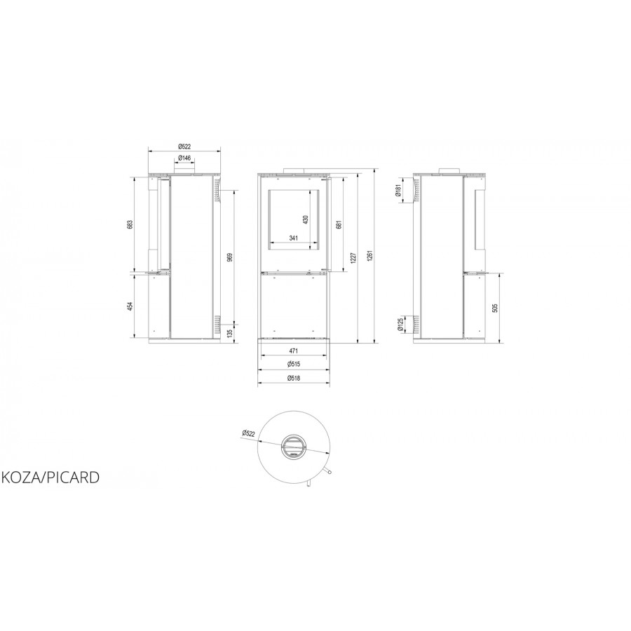 Піч сталева Kratki PICARD