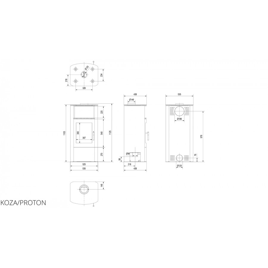 Печь стальная Kratki PROTON