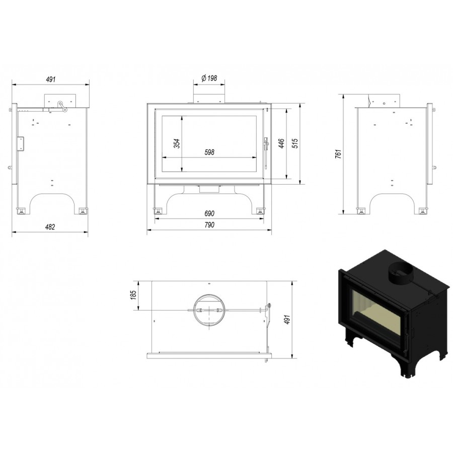 Камінна топка Kratki Basia 15 кВт