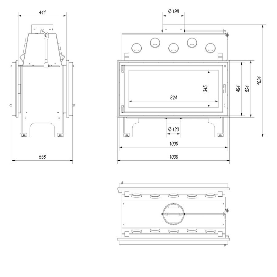 Каминная топка Kratki Mila/T 16 кВт
