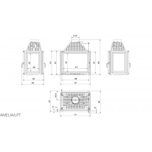 Каминная топка Kratki AMELIA 25 LPT