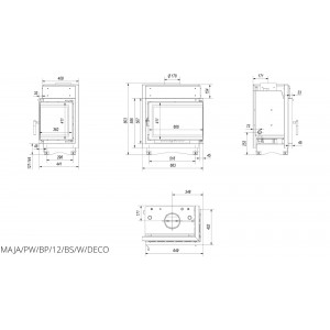 Топка з водяною сорочкою Kratki MAJA PW 12 права BS DECO