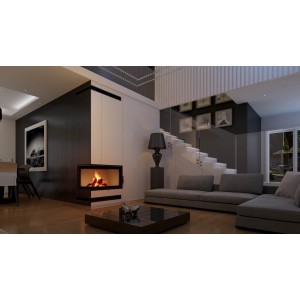 Камінна топка Kratki MBO 15 ліва BS гнуте скло