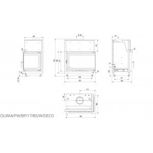 Топка з водяною сорочкою Kratki OLIWIA PW 17 права BS DECO