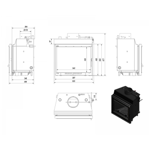 Камінна топка з водяним контуром Antek/PW/8/W/Deco