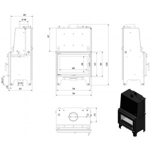 Камінна топка Kratki Aquario/O/16/W
