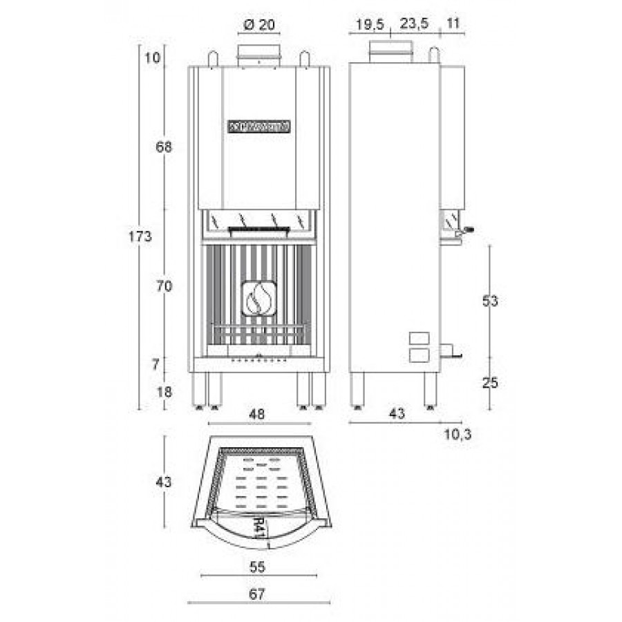 Каминная топка Piazzetta HT 655 T