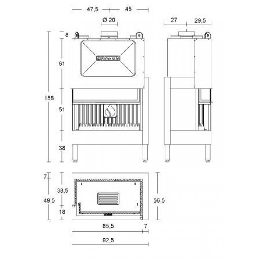 Каминная топка Piazzetta HT 801