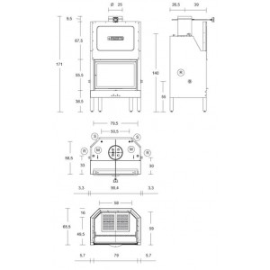 Топка з водяним контуром Piazzetta MT 361