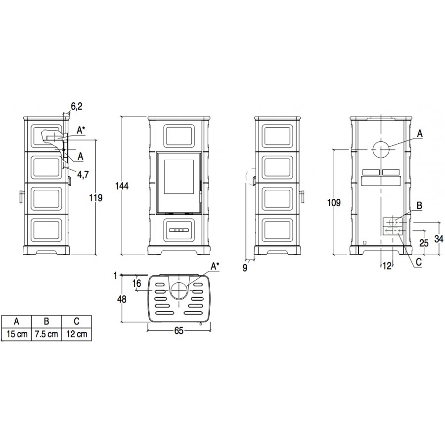 Камін-піч Piazzetta E928 C