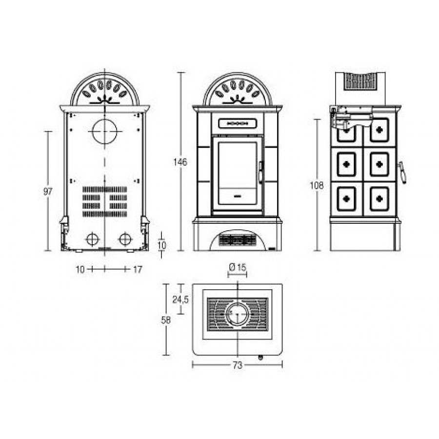 Камін-піч Piazzetta Brunico BCS