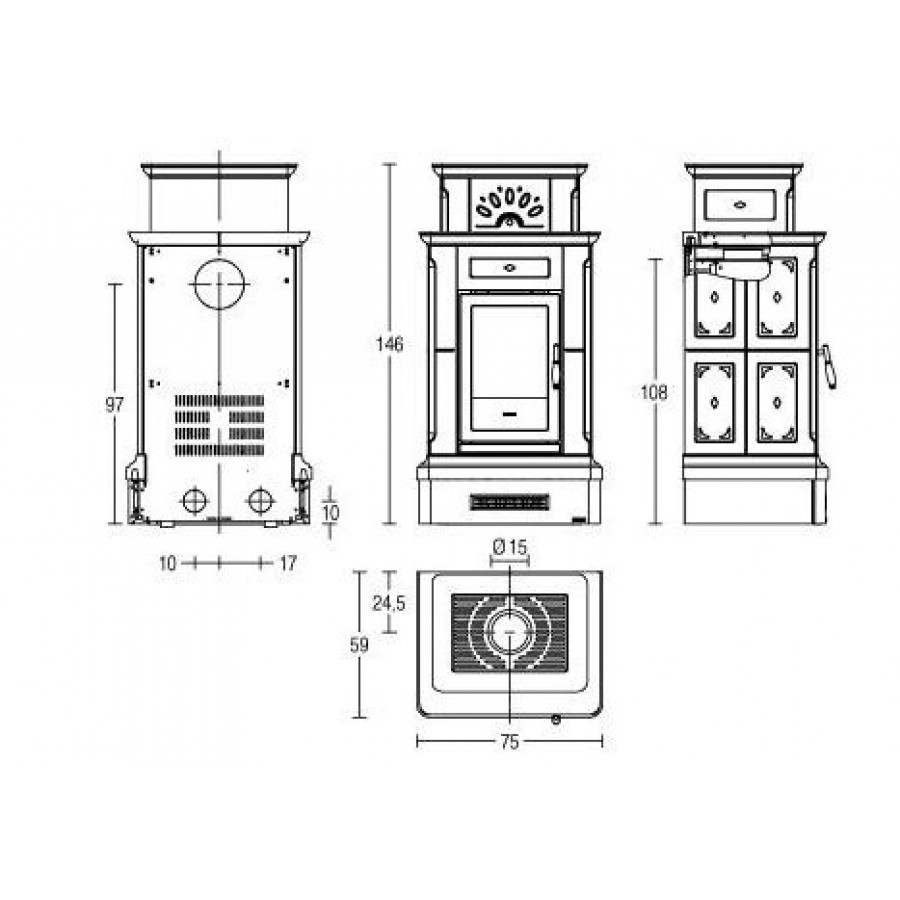 Камін-піч Piazzetta Canazei