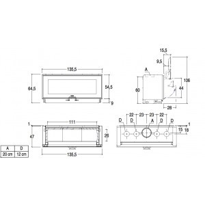 Камінна топка Piazzetta MC 133/52 BL
