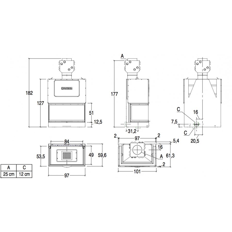 Камінна топка Piazzetta MA 271 SL PLUS