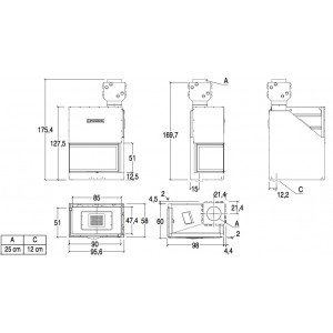 Камінна топка Piazzetta MA 283 D/S SL PLUS