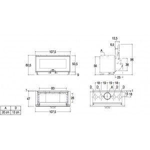 Камінна топка Piazzetta MC 105/48 BL