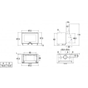 Камінна топка Piazzetta MC 85/55 BL