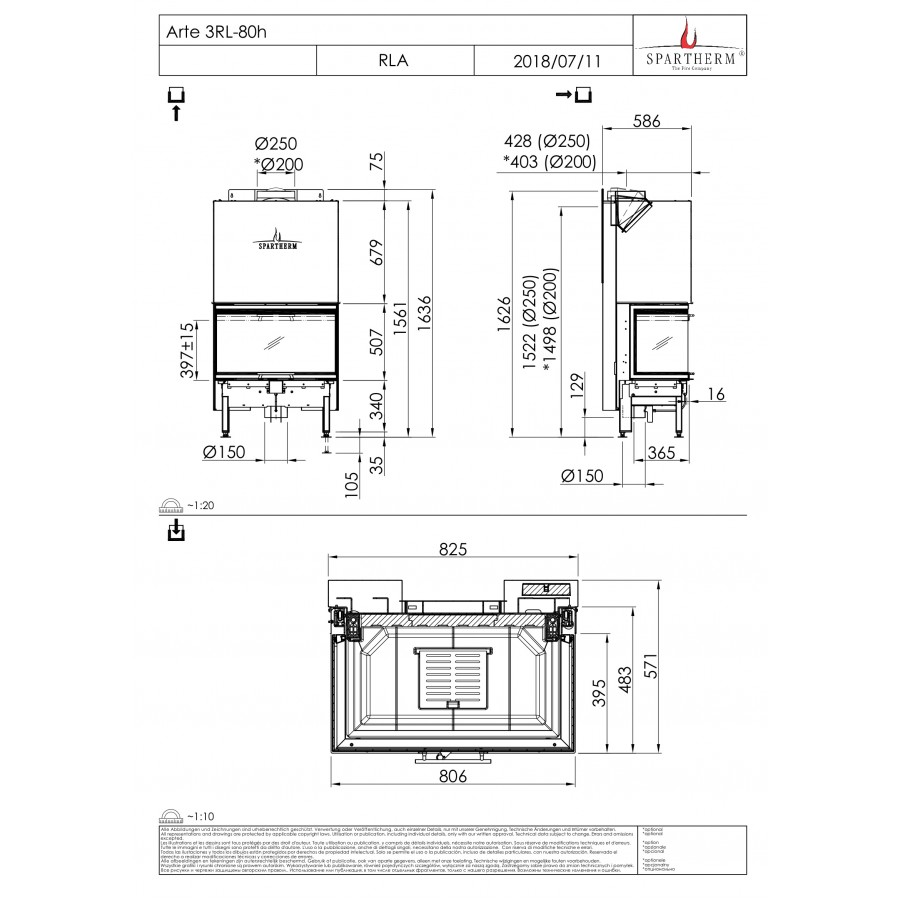 Каминная топка Spartherm Arte 3RL-80h