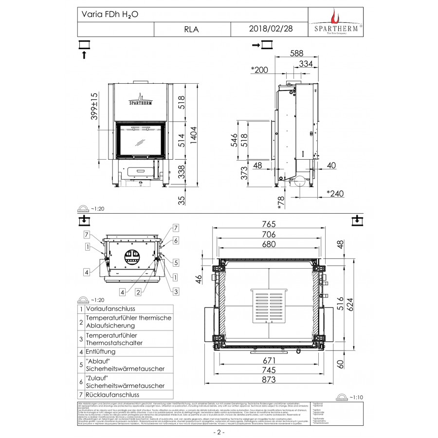Топка з водяним контуром Spartherm Varia FDh H2O