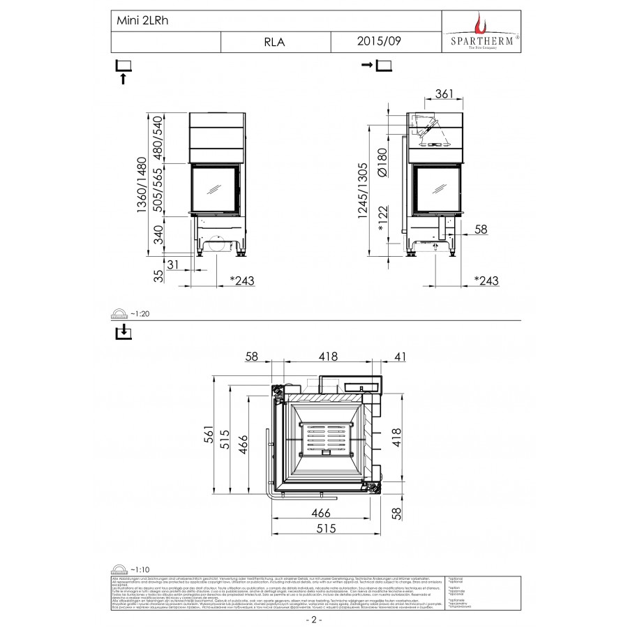 Камінна топка Spartherm Mini 2LRh