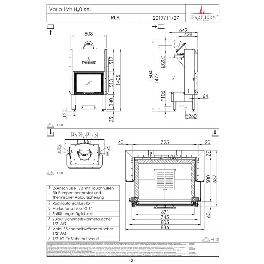 Топка с водяным контуром Spartherm Varia 1Vh H2O XXL