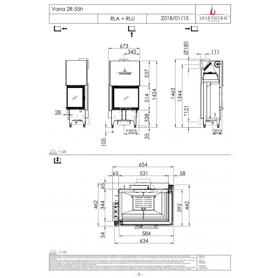 Камінна топка Spartherm Varia 2R-55h RLU