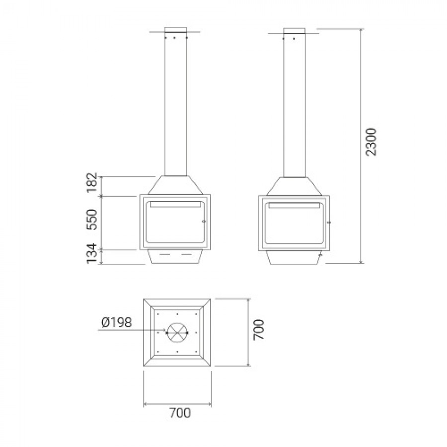 Острівний камін Traforart Ariadna Central