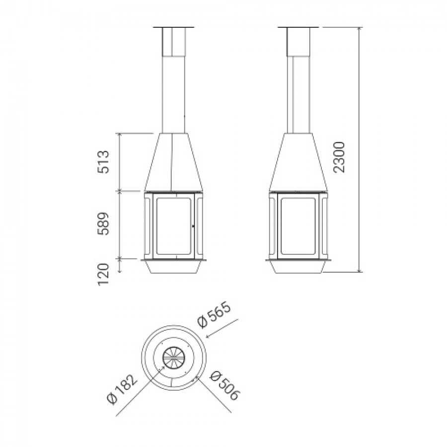 Острівний камін Traforart Arlet Central