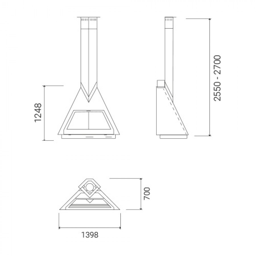 Кутовий камін Traforart Foxi Rincon