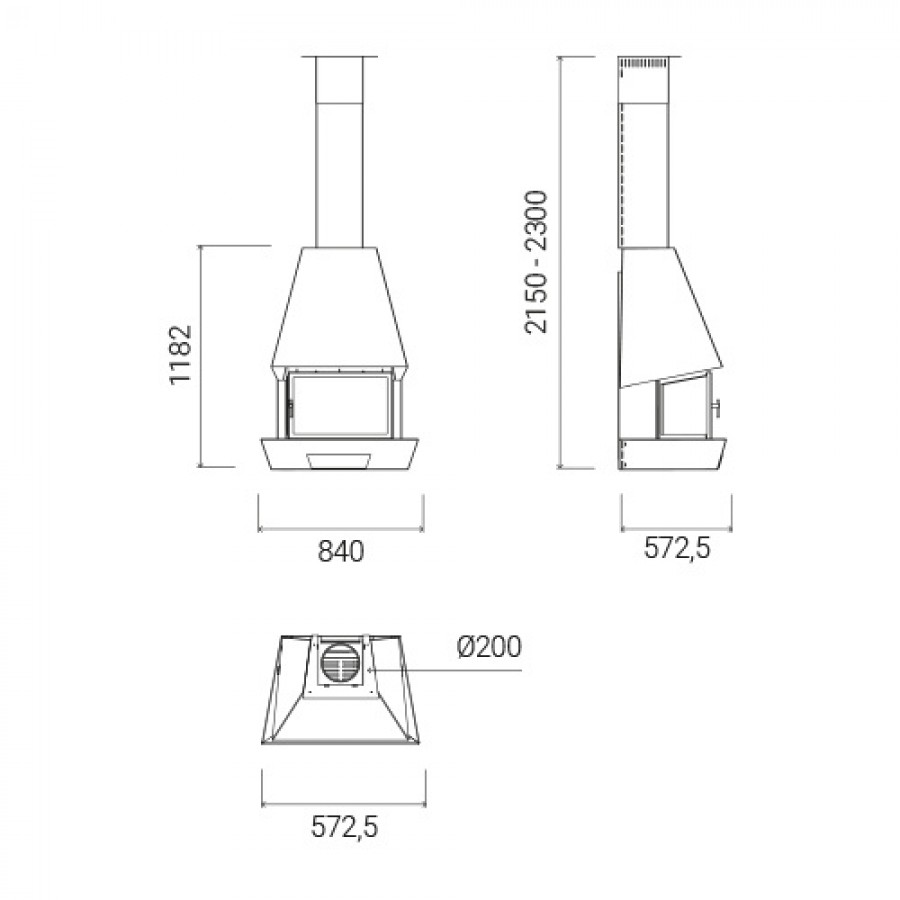 Настінний камін Traforart Rac Frontal