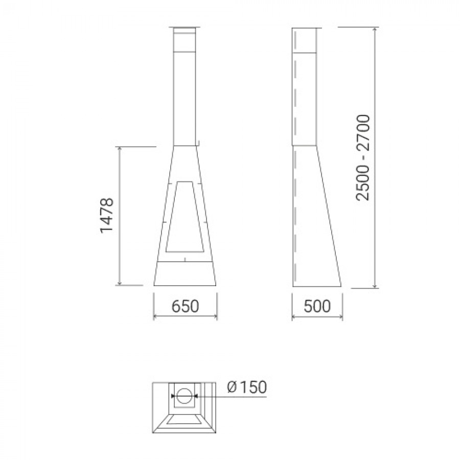 Пристінний камін Traforart Toscana Frontal
